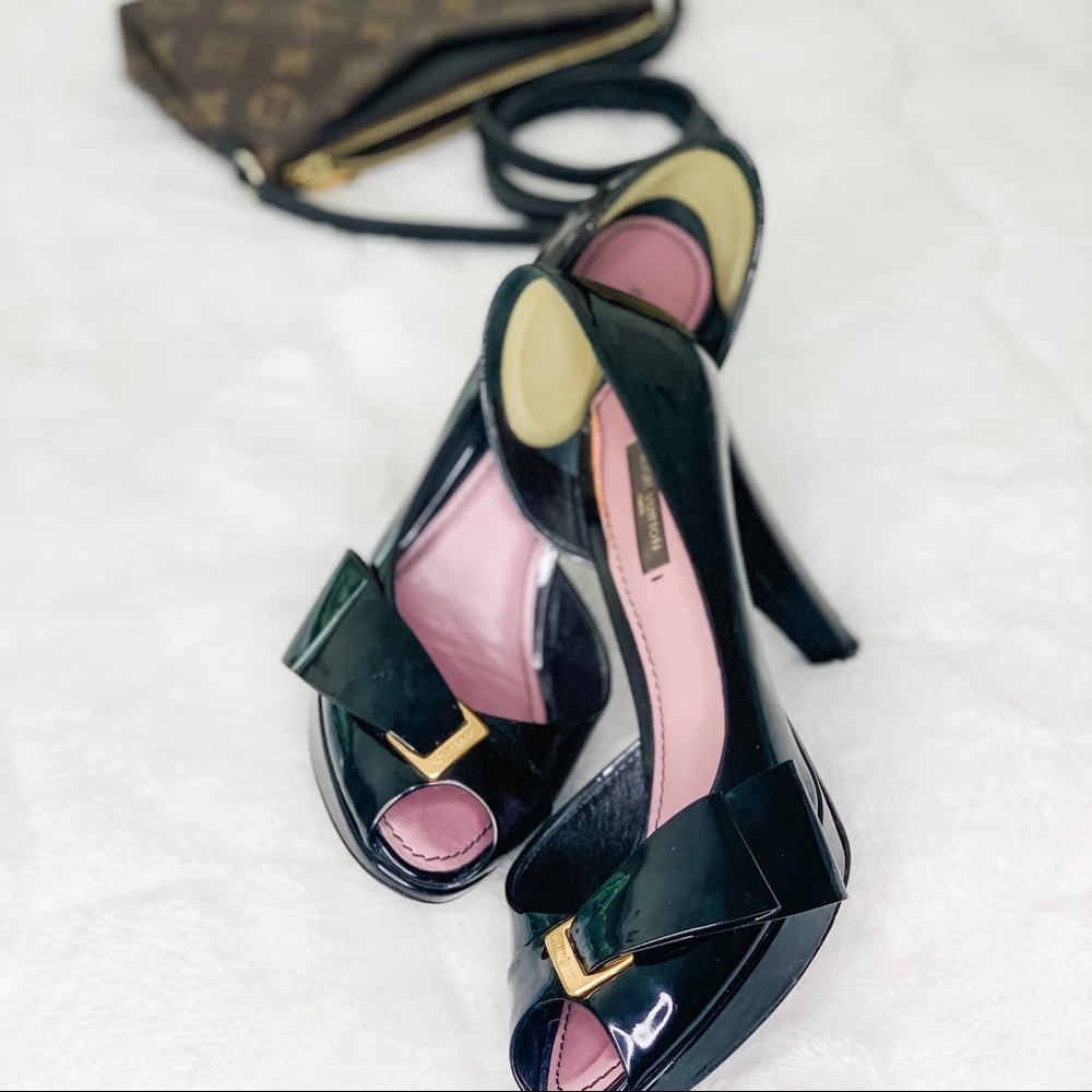 ✨ Authentic Louis Vuitton Patent Leather Peep-Toe Pumps ✨